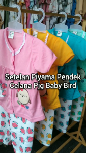 Setelan Baju Bayi Piyama Bayi Pendek Perempuan BABY BIRD Angela Kids Size 6-18 Bulan ZPY54