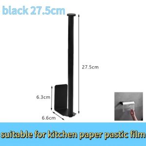 Self Adhesive Toilet Paper Towel Holder Punch-free Roll Paper Holder Kitchen Hook Storage Holder Stainless Steel Wall Mount Hook