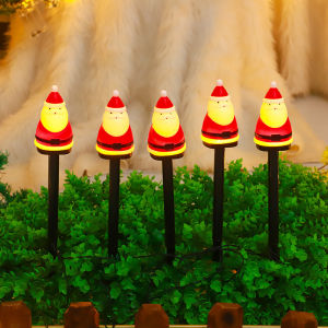 Đèn LED Năng Lượng Mặt Trời Chống Thấm Nước Ông Già Noel Đèn Trang Trí Ngoài Trời Xmas Đèn Đường Đi Ánh Sáng Ấm Áp Đèn Sân Vườn Năng Lượng Mặt Trời ABS Tự Chứa