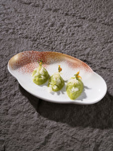 Rainbow Gradient Ceramic Cold Dish Nordic Style Restaurant Utensils Elliptical Shape Dessert Plate Dining Tableware Handmade