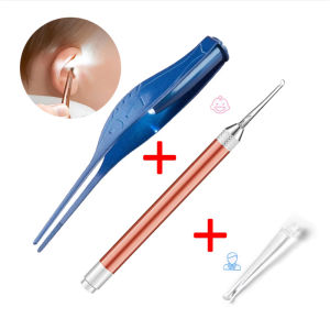 Baby Ear Cleaner Spoon LED Flash Light Ear Wax Curette Picker Visual Children Earpick Eer Wax Dig Remover Nose 2pc Silicone Spoo