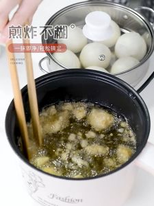 1.8L Panci anti lengket pengukus elektrik bebas teflon serbaguna  Panci Listrik Free Kukusan/MiniRice Cooker Lapisan Keramik 2in1Multifungsi