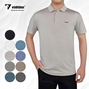Áo Thun Nam Polo Dáng Trẻ Vĩnh Tiến Vải Nylon Thông Hơi Màu Trơn 349