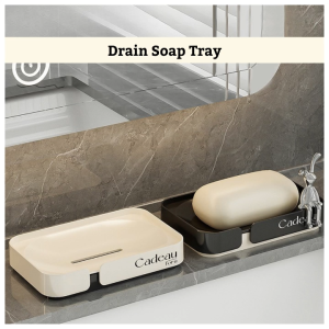 Ready Stock Drainable Soap Dish Holder Rack Tray Storage Rak Sabun Ringan Anti-Slip Fast Drain Dapur Bilik Air Sink Organizer Ceramic Mudah Dibersihkan Toilet Bilik Mandi Bathroom Kitchen Fast Dry Simple Minimalist Cepat Kering Large Bar Shower Travel