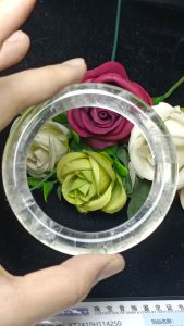 (Certificate) Premium Quality Clear Quartz White Quartz Crystal Bangle 55mm +-(附证书)极品天然白水晶手镯天然无优化超冰透 55mm+-