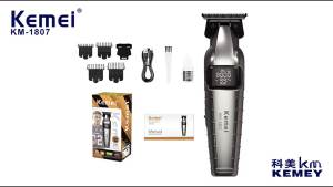 Kemei | KM-1807 Professional Hair Trimmer by Kome USB Rechargeable Cordless Hair Clippers for Men with LCD Display Hair Cutting Machine