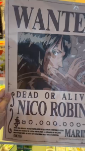 Poster Lệnh Truy Nã Nico Robin One Piece - Khổ A3 - Giấy Kraft Vintage Cổ Điển In Sắc Nét