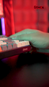 GAMEN TITAN EVO Keyboard Gaming Mechanical – Wireless 3 Mode RGB Red Switch - RGB Samping - 3 Mode Koneksi - Hot-Swappable - Compact Layout