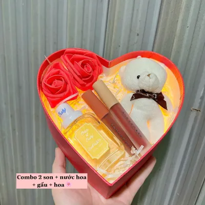 HỘP QUÀ TẶNG TRÁI TIM - COMBO QUÀ 8/3 QUÀ SINH NHẬT VALENTINE
