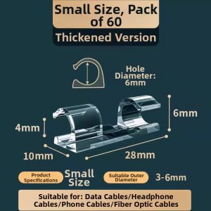 YUHANG | Data Cable Organizer Network Cable Routing Tool Adhesive Wire Management Clips
