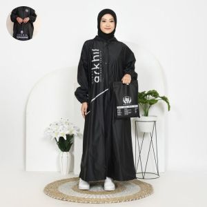 Jas Hujan Gamis Muslimah  Jumbo PVC semi karet premium