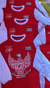 Kaos Merah Putih Kemerdekaan Indoensia HUT Ke 79 Lengan Panjang Kaos Cowok cewek katun combed aynakids size s ml xl xxl 3xl 4xl 5xl 6xl warna merah putih