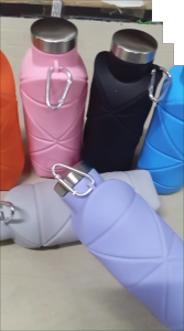 Origami Water Bottle Botol Minum Silikon Lipat Anti Tumpah Travel Mini BPA Free Tahan Panas & Dingin