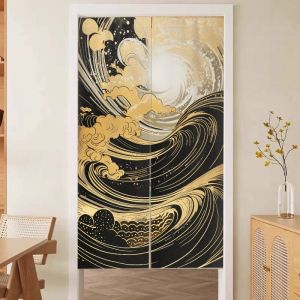 VIKAMA YM6-18 Phong Cảnh Phương Đông Nhật Bản Rèm Cửa Thẩm Mỹ Noren Vách Ngăn Cho Nhà Bếp Cổ Điển Phòng Ngủ Trang Trí Nhà Chống Nước Phong Cách Hiện Đại 1 Bảng Điều Khiển
