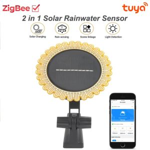 Niye Tuya Smart Zigbee Sunlight Rain Sensor Solar Charging Real-time Rainwater Detector Smart Life App Controlled for House Outdoor