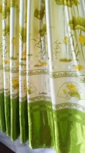 Rèm Cửa Giá Rẽ May Khoen Đục Lỗ Ore Vải Phi Bóng Màu Xanh Ngọc (shop bán giá rẽ để lấy lượt mua ạ)