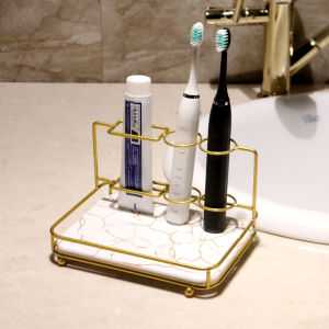 ชั้นเก็บเหล็กยาสีฟันแปรงสีฟันชุดชั้นวางถ้วยแปรงสีฟันสำหรับบ้วนปากใช้ในบ้านชุดถาดวางอุปกรณ์แปรงฟันชุดถ้วยล้างบ้วนปาก