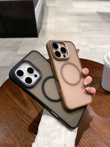 Desert Color New Arrival Frosted Magnetic Suction 16promax Phone Case Apple 15pro Anti-Fingerprint for Iphone14plus Protective Case 13 Translucent 12 Large Hole 11 Stain Resistant 16pro Titanium Gray