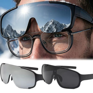 2Pcs Big Frame Myopia Cycling Glasses Fit Over Myopia Goggles UV400 Anti Glare Windproof Fishing Trekking Outdoor Sunglasses