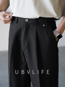 UBV | Wool Blend Single Pleat Tapered Pants Men