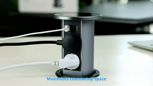 Pop Up Socket Desk Power Outlet Wireless Charging USB Type-C Hidden Power Strip for Home Office
