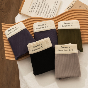 JIAZINI | Pure Cotton Sports Underwear Womens Extended Crotch Mid-Waist American Style Triangle Shorts Anti-Bacterial Comfortable Briefs