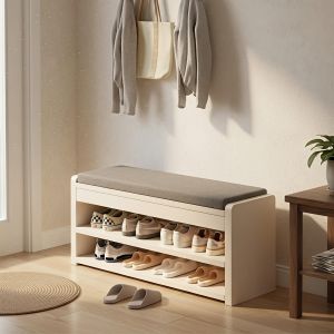 Modern Multi-layer Entrance Hall Shoe Cabinet Bench Home Use Storage Seat Small Size Wooden Shoe Rack for Indoor Furniture