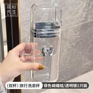 Travel Toothbrush Cup Simple Plastic Washing Set Mr. Grocerys PD. Joloson Stainless Steel Bright Surface No Drilling Needed