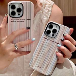 Summer Stripe  Phone Case New 14proins Filin Two-in-One Original Womens Cute XSmax Full Cover Protective Case for 