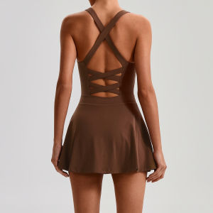 Bare Comfort Sporty Tennis Dress with Inner Liner and Back Design