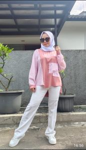 Fashion atasan blouse dusty salur by KEIKOO