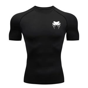 Mens Compression Shirt Short Long Jogging Sleeve Quick Dry All Season Elastic Quick-Drying Workout Top for Gym Running Fitness