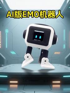 AI EMO Robot 1.54inches Screen Electronic Toys Intelligent Interactive Robots Voiceprint Recognition Companion for Child Gifts