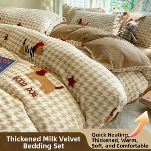 NAIYOUCHENG | Thermal Double-sided Flannel Bedding Set 3 Pieces