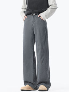 กางเกงยีนส์ทรงหลวมสไตล์อเมริกัน Pure Cotton Cleanfit กางเกงขายาวทรงหลวมสำหรับผู้ชาย กางเกงยีนส์ทรงหลวมสบายๆ ที่สวมใส่ได้หลากหลาย