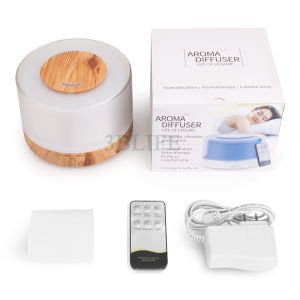500ML 7 Led Light Diffuser Ultrasonic Air Aroma Wood Humidifier For Room Purifier Waterless Auto Shut-Off With 10ml Essential Oil
