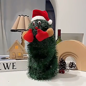 ตุ๊กตาร้องเพลงคริสต์มาสตุ๊กตาต้นคริสต์มาสไฟฟ้าเต้นรําของเล่นต้นคริสต์มาส