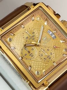 OLEVS 9925 Luxury Fashion Men Watches Gold Sport Square Big Quartz Watch for Men Waterproof Casual Business Men Watches