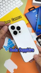 Cường lực Camera iPhone 16 / 15 / Pro / Max Hoda Sapphire Lens PVD có khung dán
