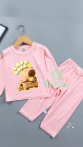 Bộ dài tay dài quần bé trai bé gái hình capybara vàng cho bé từ 6kg-30kg.DT16