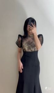 Vintage-Inspired Black Lace Dress – Elegant Evening Wear for Special Occasions