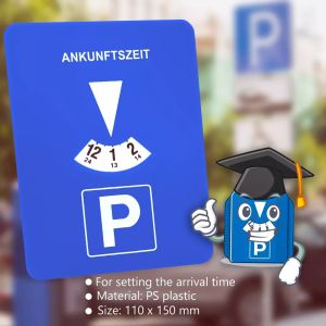 Blue Digital Parking Timer Disc Portable Plastic Car Parking Clock Arrival Time Display Tool for Easy Parking Management