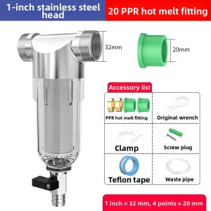 304 Stainless Steel Whole House Water Filter Backflushing High Flow