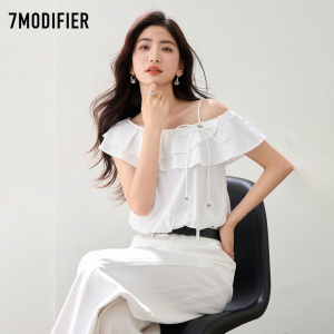 7.Modifier | Áo Sơ Mi Ngắn Tay Kiểu Dáng Thời Trang Đa Năng Có Nếp Nhăn Dây Điều Chỉnh Giúp Gọn Người
