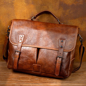 Mantime | Business Leisure Leather Briefcase Handbag