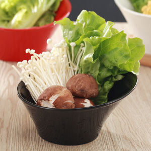 Colorful Ceramic Slanted Mouth Bowl Restaurant Utensils Self-Service Salad Vegetable Bowl Spicy Hot Pot Large Bowl Lettuce Bowl Seasoning Bowl