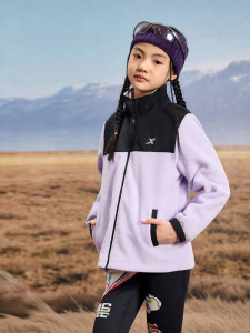XTEP | Áo Khoác Trẻ Em Chống Tĩnh Điện Ấm Áp Với Vải Fleece