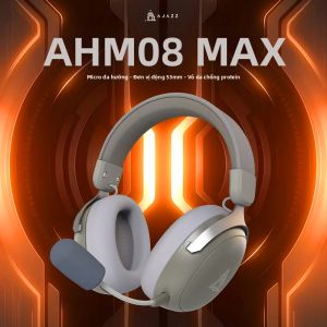Tai Nghe Chơi Game Không Dây Ajazz AHM08 MAX Với Micro Gắn Trên Đầu Ba Chế Độ Khử Tiếng Ồn Thời Lượng Pin Dài Dành Cho Người Lớn Nam Nữ