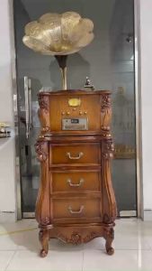 Máy phát nhạc phong cách tân cổ điển MPN44- Đa chức năng đĩa than đĩa CD DVD USB Bluetooth và đài FM.