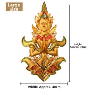 TAIMUJIA | Thai Buddhist Statue Wood Carving Wall Hanging Decorative Art